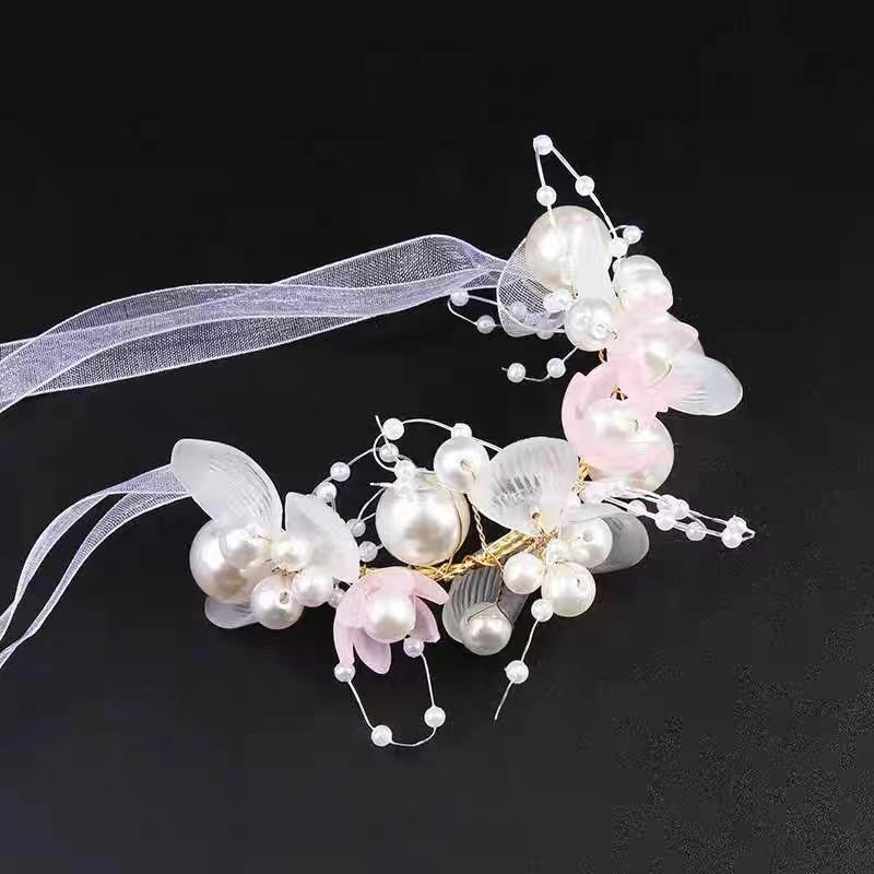 Peri Çiçek Kafa Bandı Çocuk Kız Güzel Çelenk Çelenk Saç Bantları Düğün Doğum Günü Çiçek Saç Çember Bilek Bandı Şapkalar