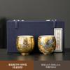 Pure gold teacup dragon and phoenix pair cup master cup personal special gilt kung fu tea set merchandise Guochao