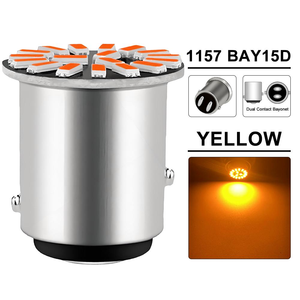 2/4/8/10/20 ADET BA15S 1156 BAY15D 1157 LED Ampuller 12V 4014-18SMD 6500K Beyaz Kırmızı Sarı Araba Sinyal Lambası Stop Park Lambaları Ampulleri 7