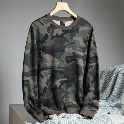 2024 Men's Autumn Camouflage Print Casual Long Sleeve Pullover Hoodie