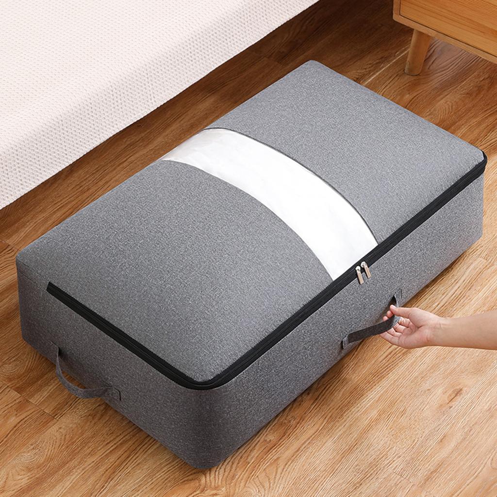 Foldable Clothes And Blanket Storage Bag Practical Storage Bag With Clear Window Organizers Bag For Quick Item Retrieval