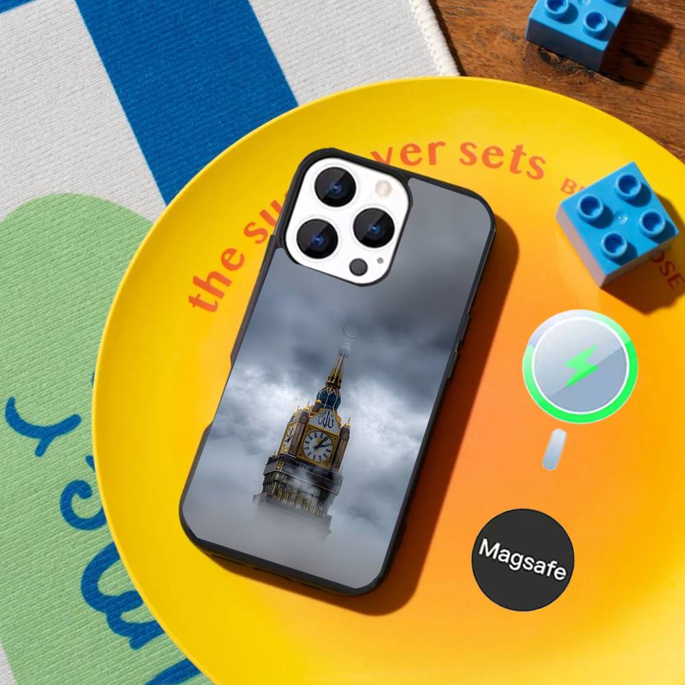 Moslem and Kaaba Phone Case For iPhone 17,16,15,14,13,12,11,Pro,Max,Plus,Mini,SE4,E Magnetic Magsafe Wireless Charging