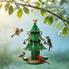 Winter Outdoor Songbird Dining Station for Garden Display, Christmas Tree Form Hanging Accent for Porch and Yard Placement Y5GB