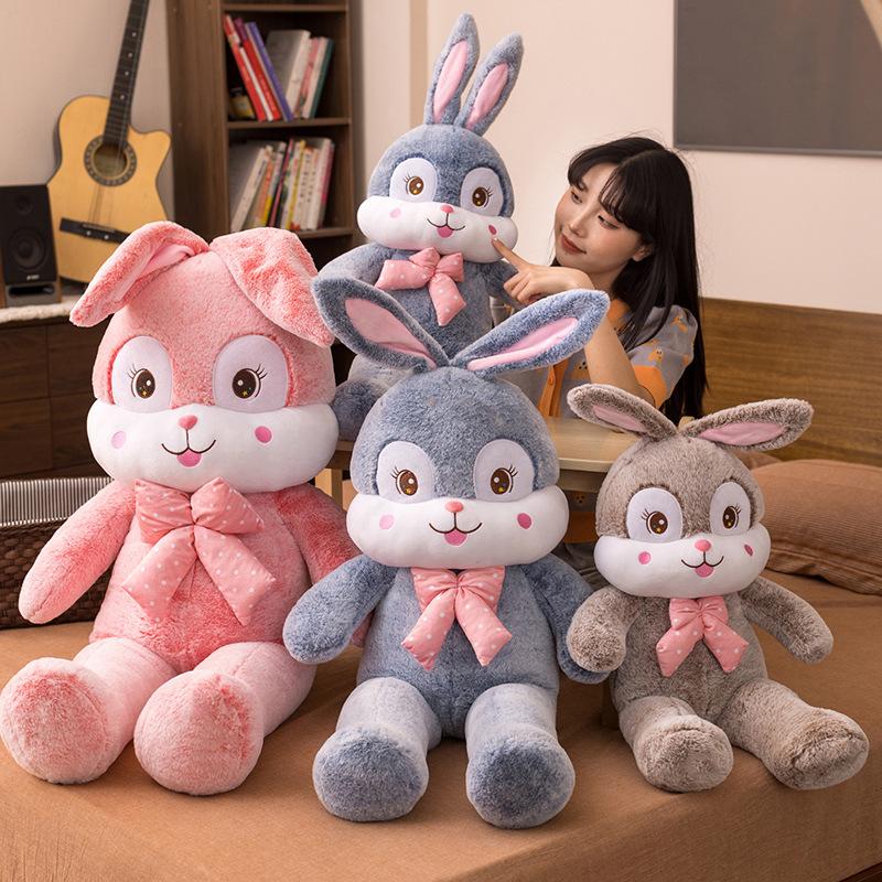 Cartoon Long-Eared Rabbit Doll Plush Toy Little White Rabbit Doll Girl Throw Pillow Children Soothing Rag Doll