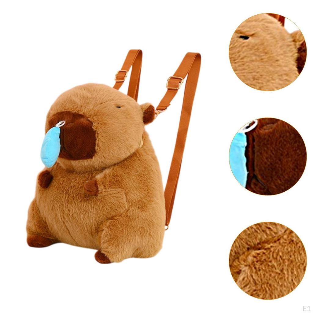 Capybara Backpack Cute Cartoon Daypack Plush Adorable Stuffed Animal Bag Toy for