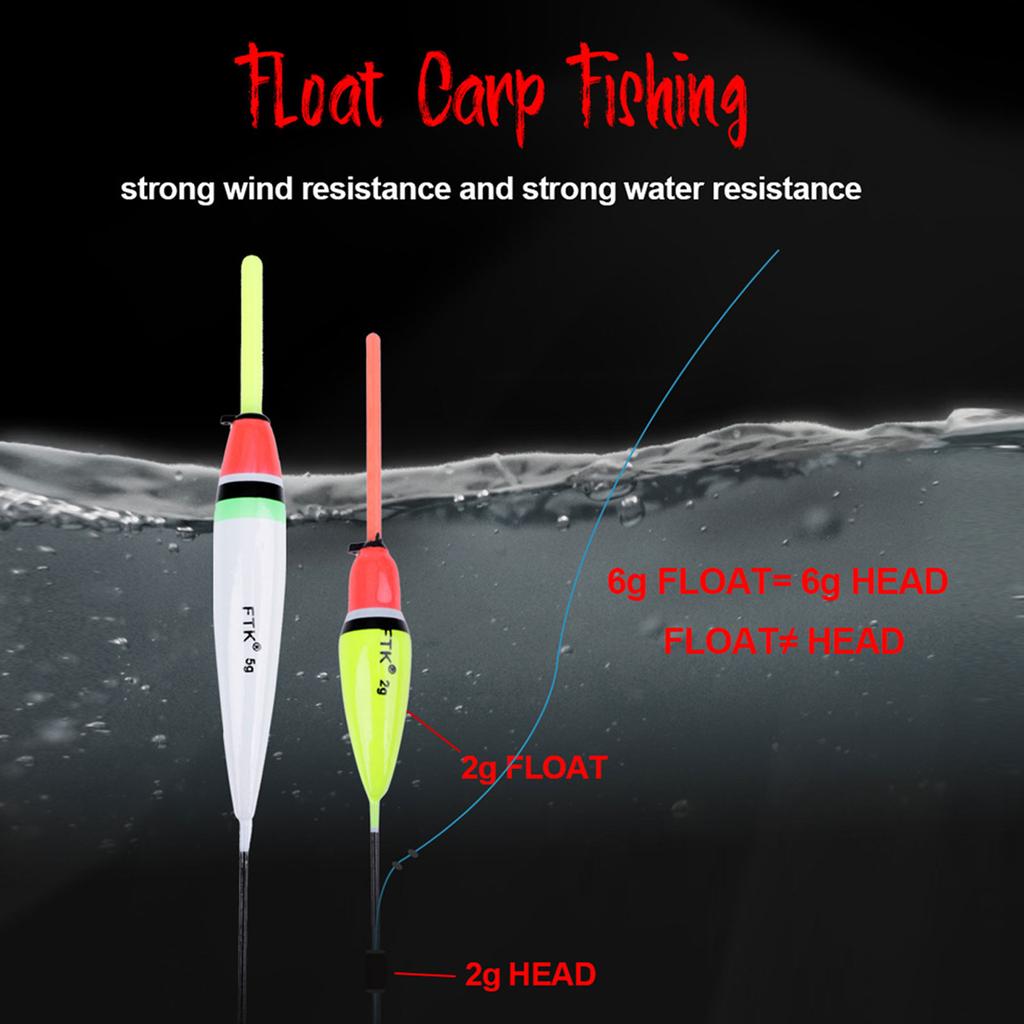 10Pcs Long Tail Fishing Float Set Oval Foam Fishing Float Wood Slip Fishing Bobbers Fishing Light Stick Float