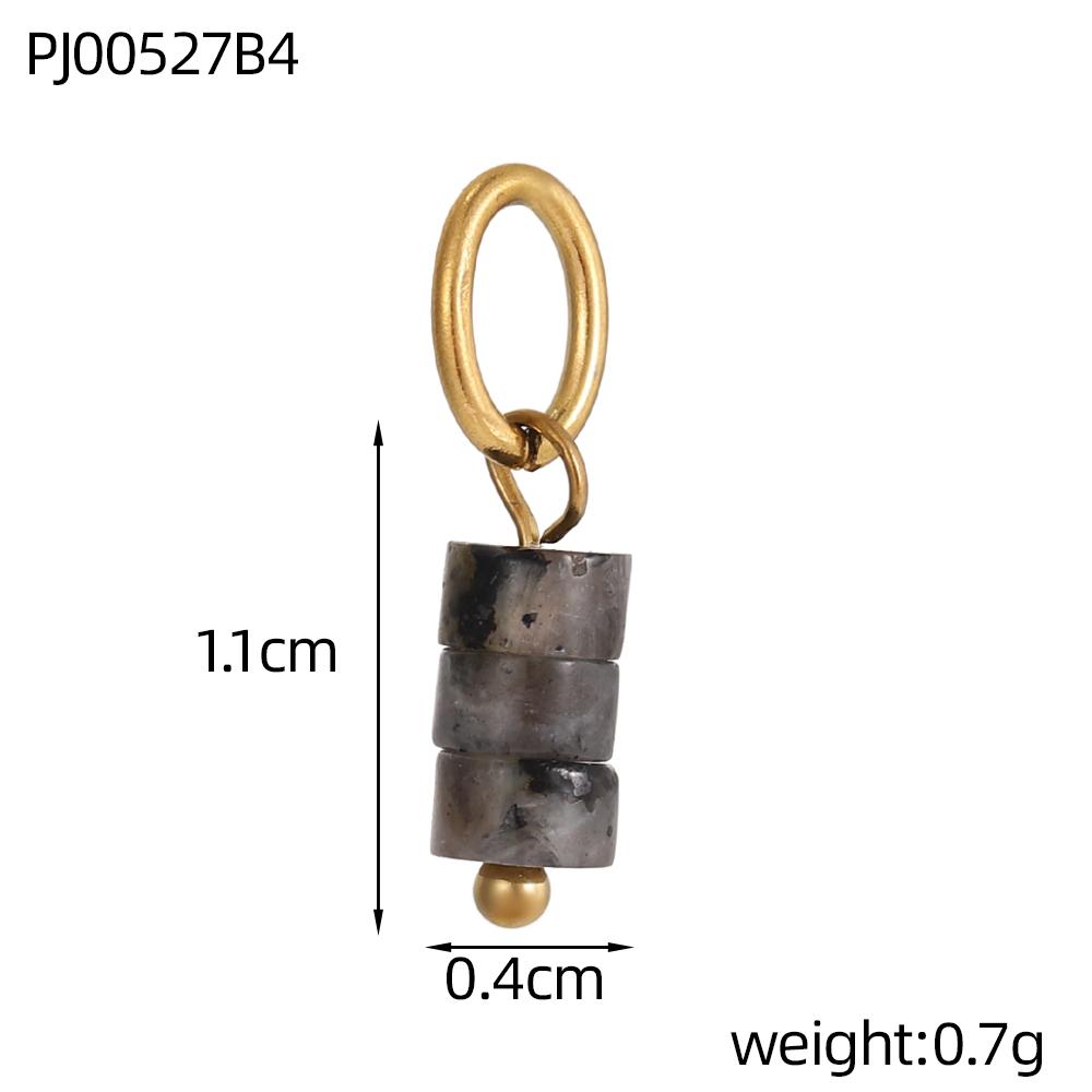 CARLIDANA2PCS Hot Sale Heart Colored Natural Stone Accessories Non Tarnish DIY Jewelry Plated Gold Stainless Steel Charm Pendant