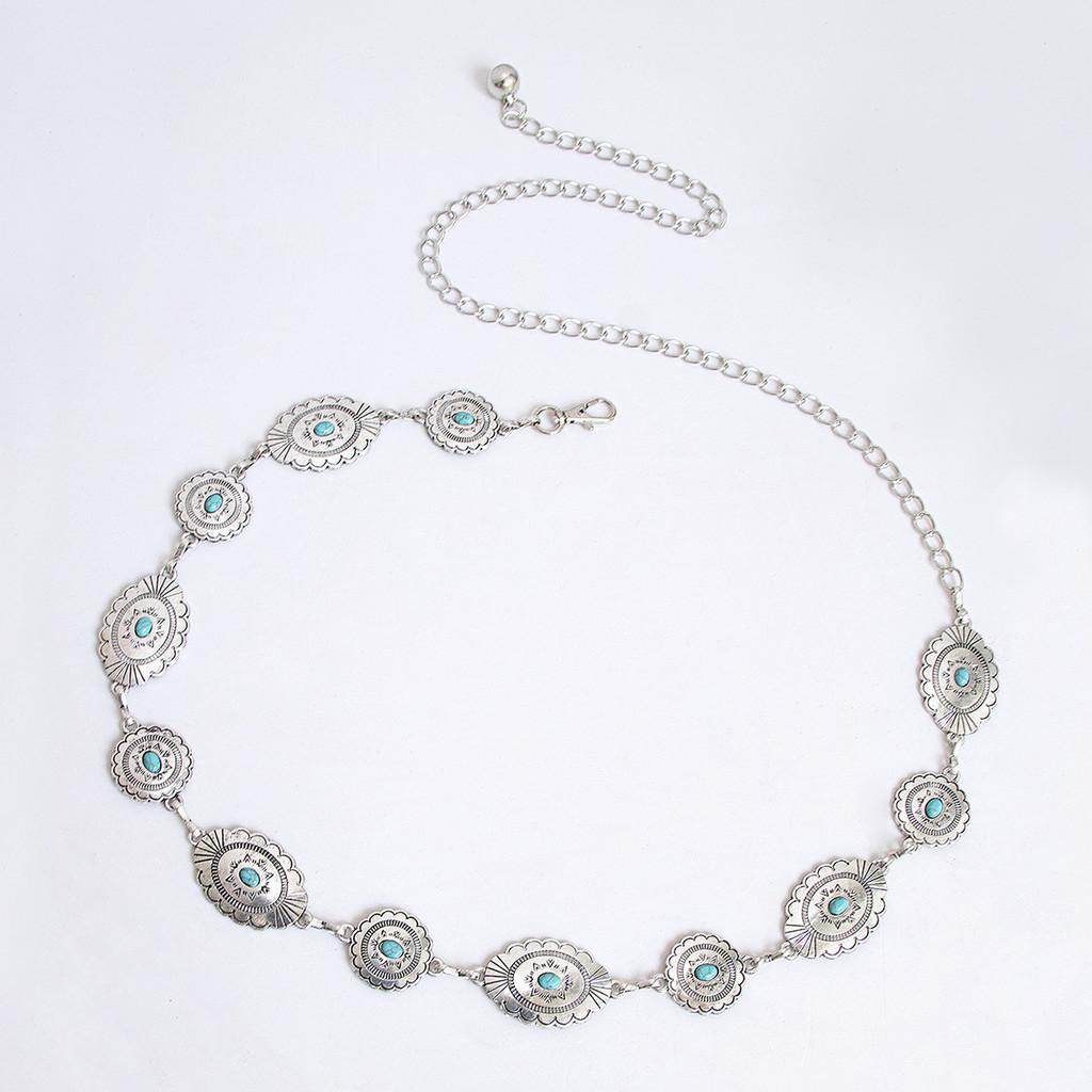 

Элегантная бирюзовая металлическая цепочка на талию для женщин, высококачественное ювелирное изделие, подарок для взрослых Style A