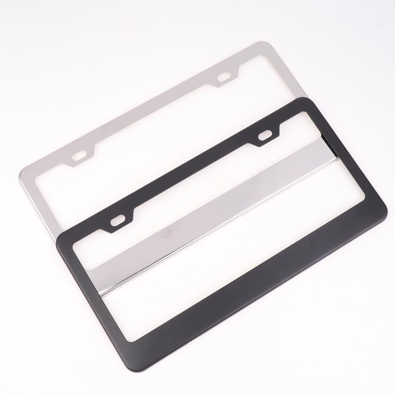 1 Set American Auto Accessory Universal Stainless Steel License Plate Frame Black Bracket Number Plate TAG Cover For Front Rear