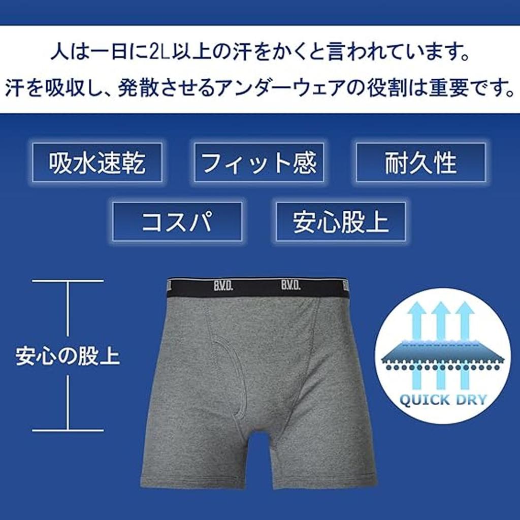 Boxer Front Loose All Size M B.V.D. Men's 3-Pack Briefs, Opening, Moisture-Wicking, Quick-Drying, Fit, Season, Black,