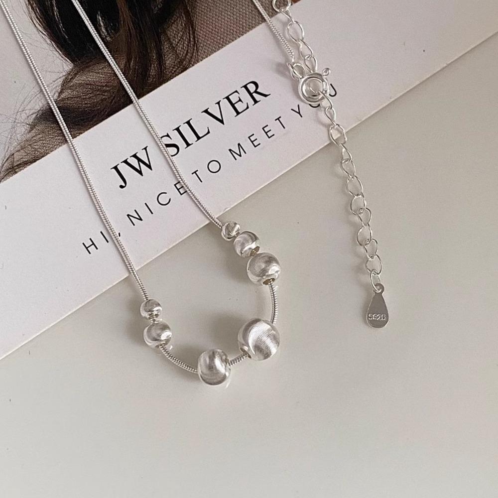 Frosted Pendant Necklace Minimalist Clavicle Chain Fashion Cat Eye Necklace  For Women
