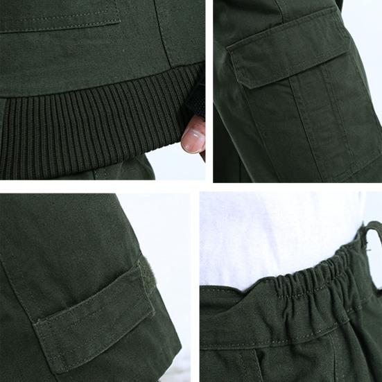 SGI 2 bucăți/set salopete pentru bărbați, rezistente la murdărie, rezistente la uzură, cu mai multe buzunare, haină moale, costum pentru sudare