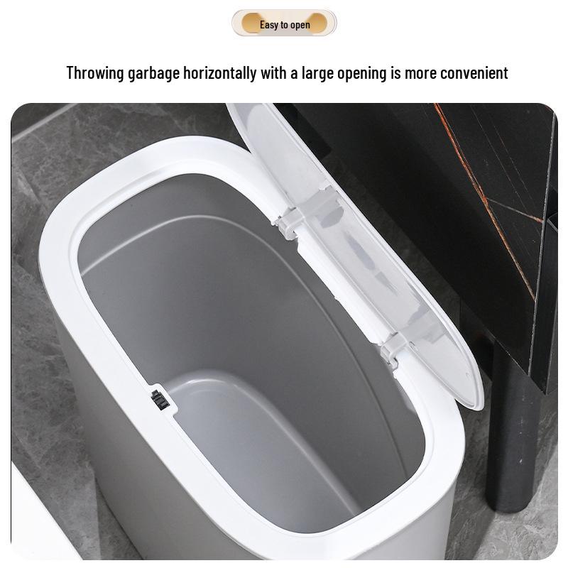 High-Value Slim Flip-Top Trash Can for Bathroom or Kitchen