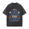 Funny Left Hand Pride Quote Design Vintage Distressed Washed Cotton Short Sleeve Streetwear Outfit
