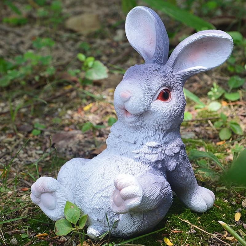 Little Rabbit Resin Figurine for Bonsai Landscaping and DIY Decor