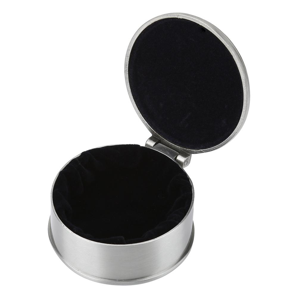 1 pcs Vintage Flower Carved Round Shaped Zinc alloy Jewelry Box For Ring Storage