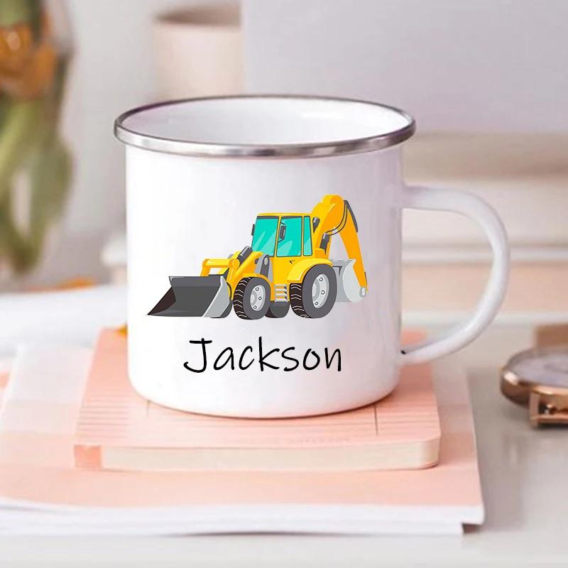 Personalized Mug for Kids Hot Chocolate Custom Car with Name Mug for Boys Kids Handle Mugs Birthday Party Favors Children's Gift