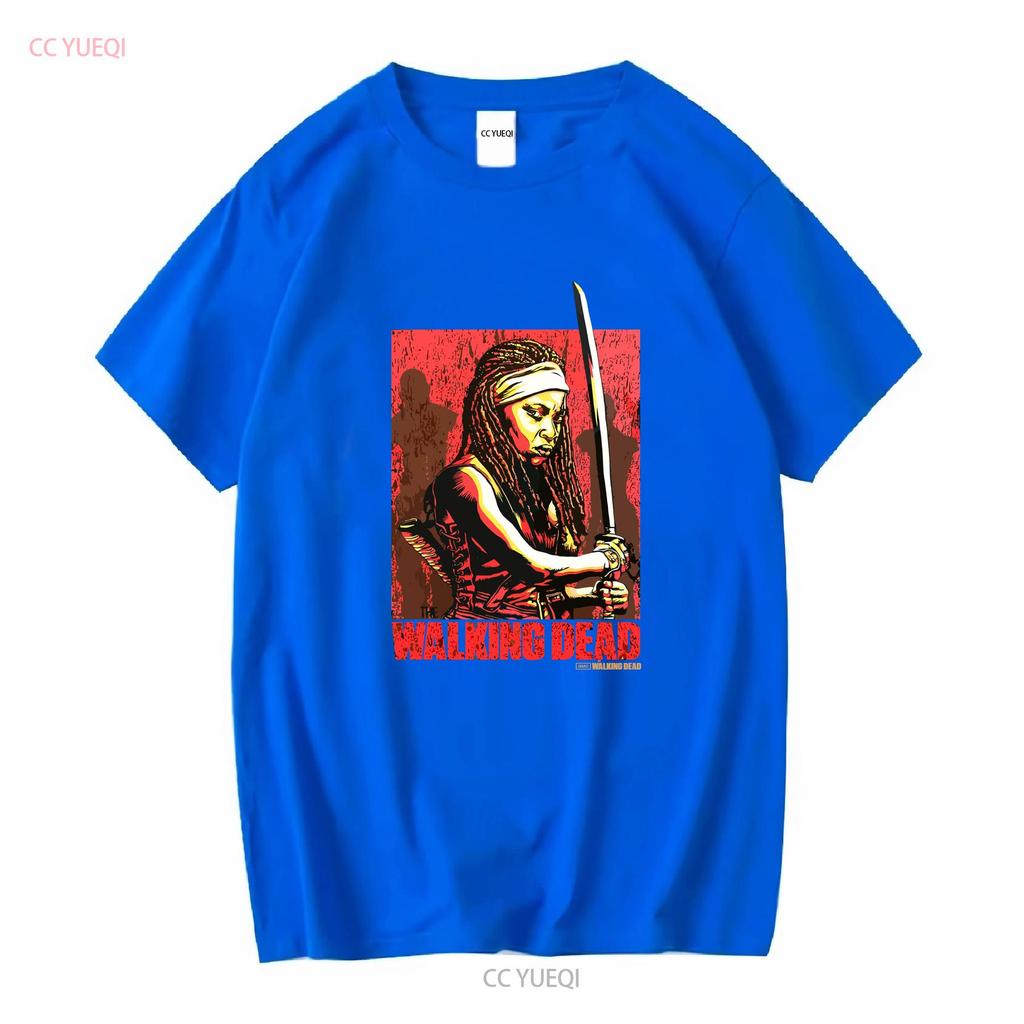Walking dead Michonne pánské černé tričko velikost XL vintage Vyprané Lehce měkké Ležérní designové oblečení Prodyšné Univerzální