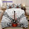 1PC Music, guitar Theme Bedding Quilt Set Quilt Cover Pillowcase Home Decoration Birthday Gift (1 * duvet cover + 2 * pillowcase, without core)