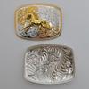 Zinc Alloy Western Cowboy Smooth Buckle Leisure Horse Belt Buckle Retro Tang Grass Flower Belt Buckle For Men And Women