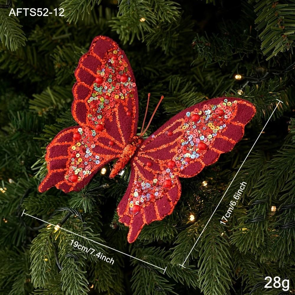 Fabric Tree Clip Sequin Bead Party Decor New Butterfly Ornament  Home Decor