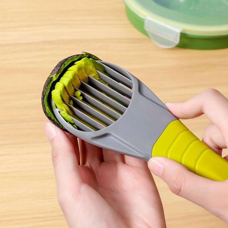 3 in 1 Avocado Corer Slicer Pitter Cutter with Flesh Remover Quick Cleaning Easy Fruit Preps Tool Kitchen Gadget