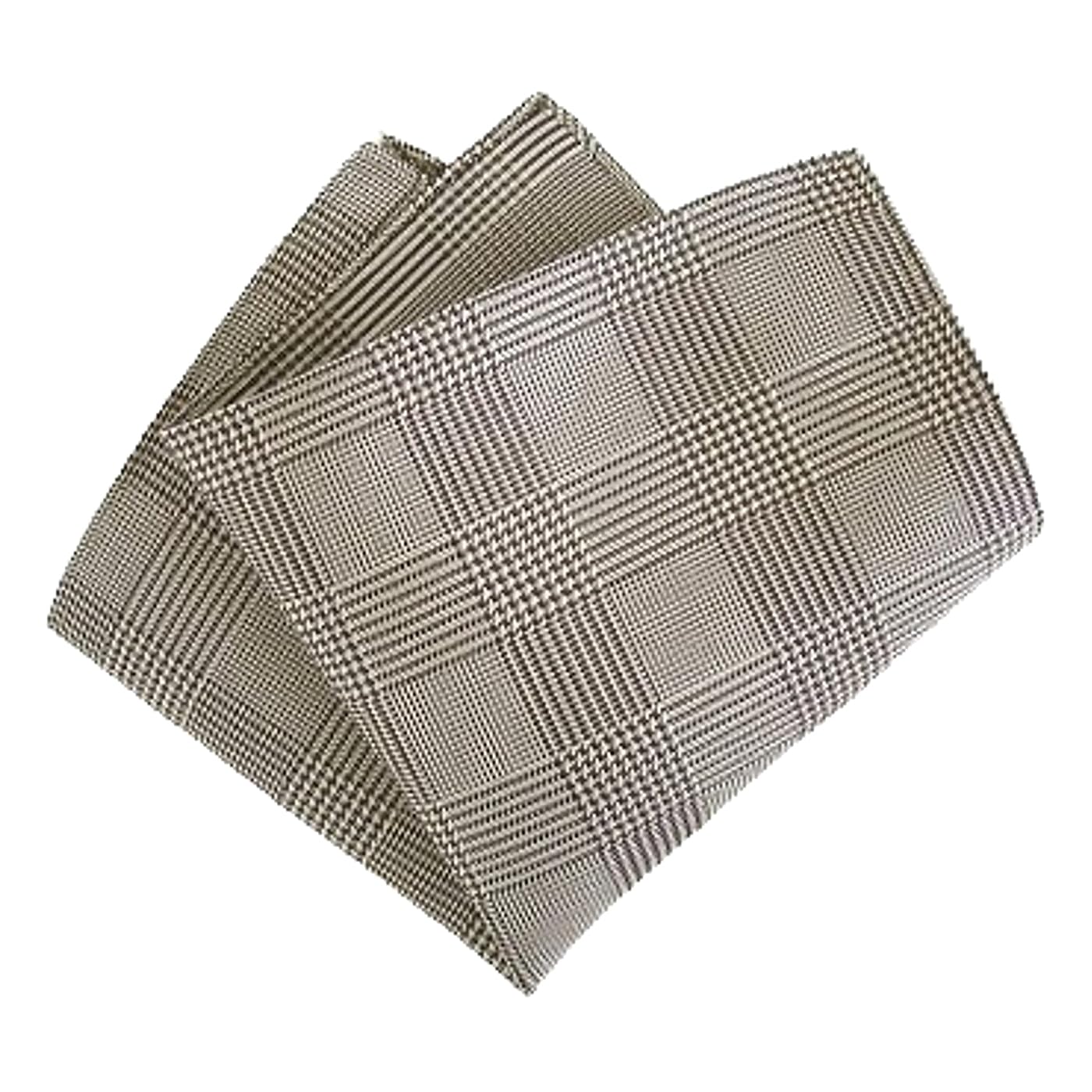 

[D+ARTS] Pocket Square, Glen Plaid Pattern, Silk, Kyoto Nishijin Weave, Made in Japan, Men s Suit Accessory, Fashionable Brown