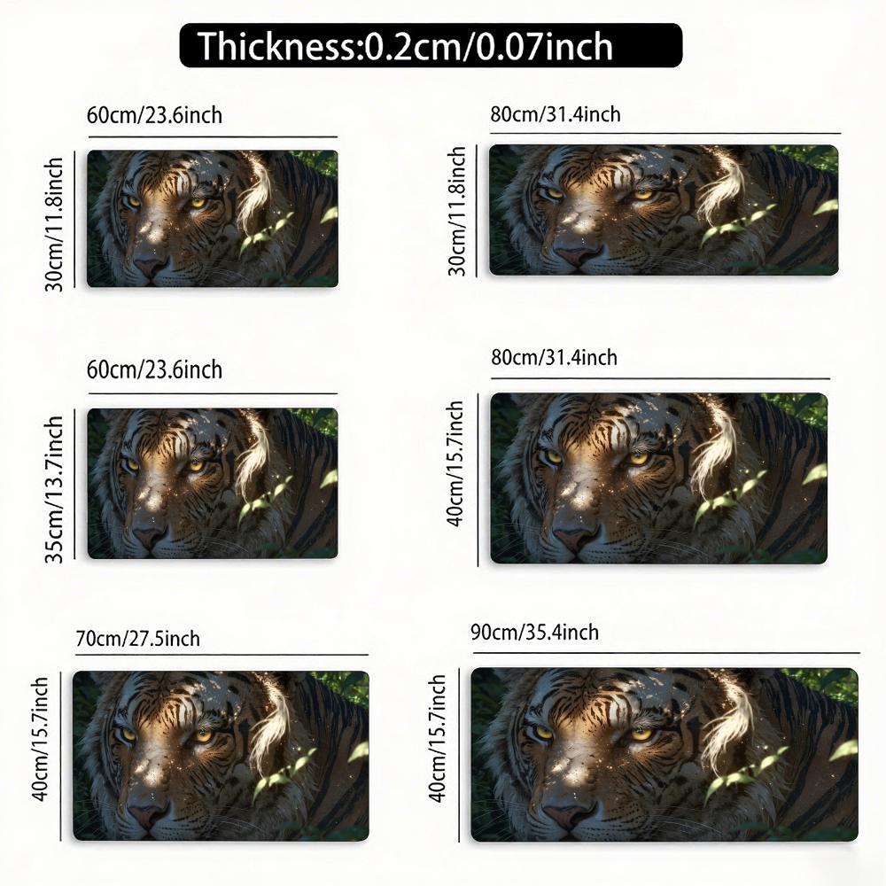 Anime Tiger Mouse Pad Large Size Rubber Base Antislip Pc Desk Accessories Mousepad For Office And Gamer Keyboard Mats Decor Mat