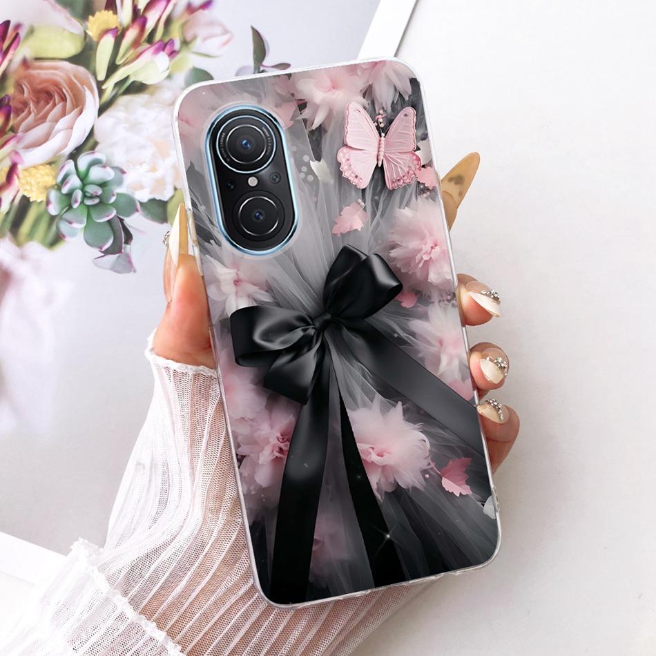 For Huawei Nova 9 SE Nova9 Cute Flower Butterfly Cat Painted Case For Huawei Nova 9 9SE Soft Silicone TPU Phone Cases