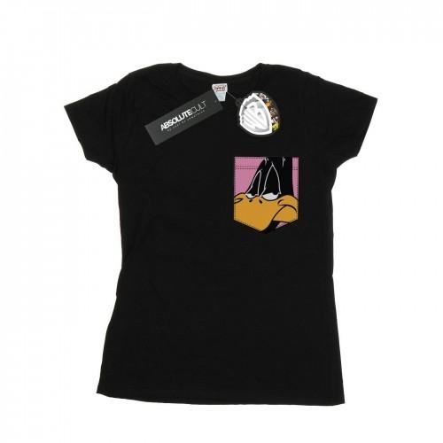 

Looney Tunes Womens/Ladies Daffy Duck Face Faux Pocket Cotton T-Shirt XXL білий