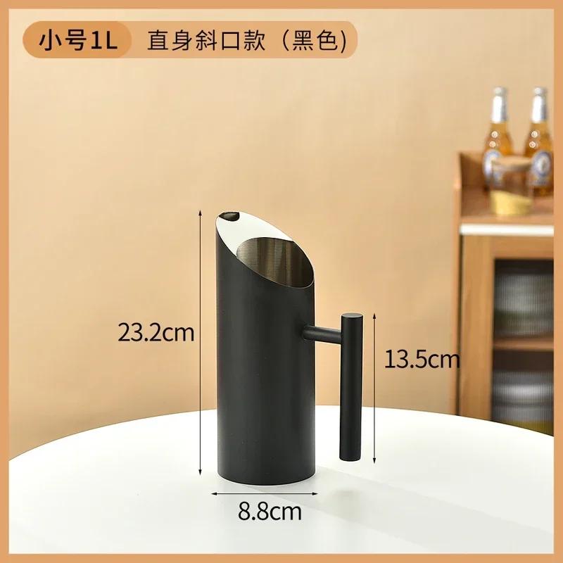 304 Stainless Steel Cold Water Boiled Cup Golden Ice Freeze Kettle Beer Jar for Bar Fruit Juice Red Wine with Divider