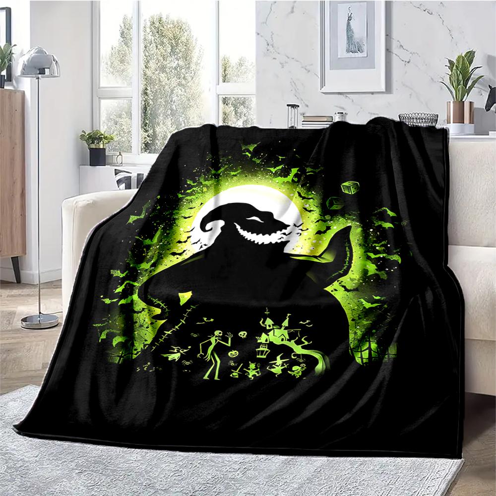 The Nightmare Before Christmas Theme Printed Blanket - Perfect for Couch, Bed, Travel & Outdoor Use | Machine Washable, Cozy & Durable.