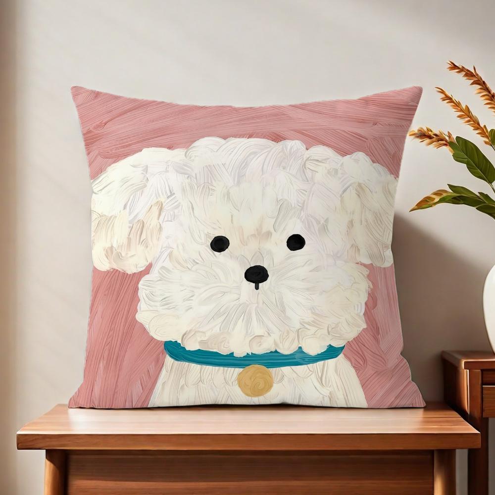Dog Cute Cartoon Cushion Cover For Pillow Printing Sofa Decoration Home Car Room Coffee Shop Office Nordic Simplicity