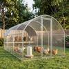 Outdoor Chicken Coop 2.8x5.1x1.9 M Oxford Fabric Cover Anti UV Waterproof Latches For 15 24 Chickens Silver