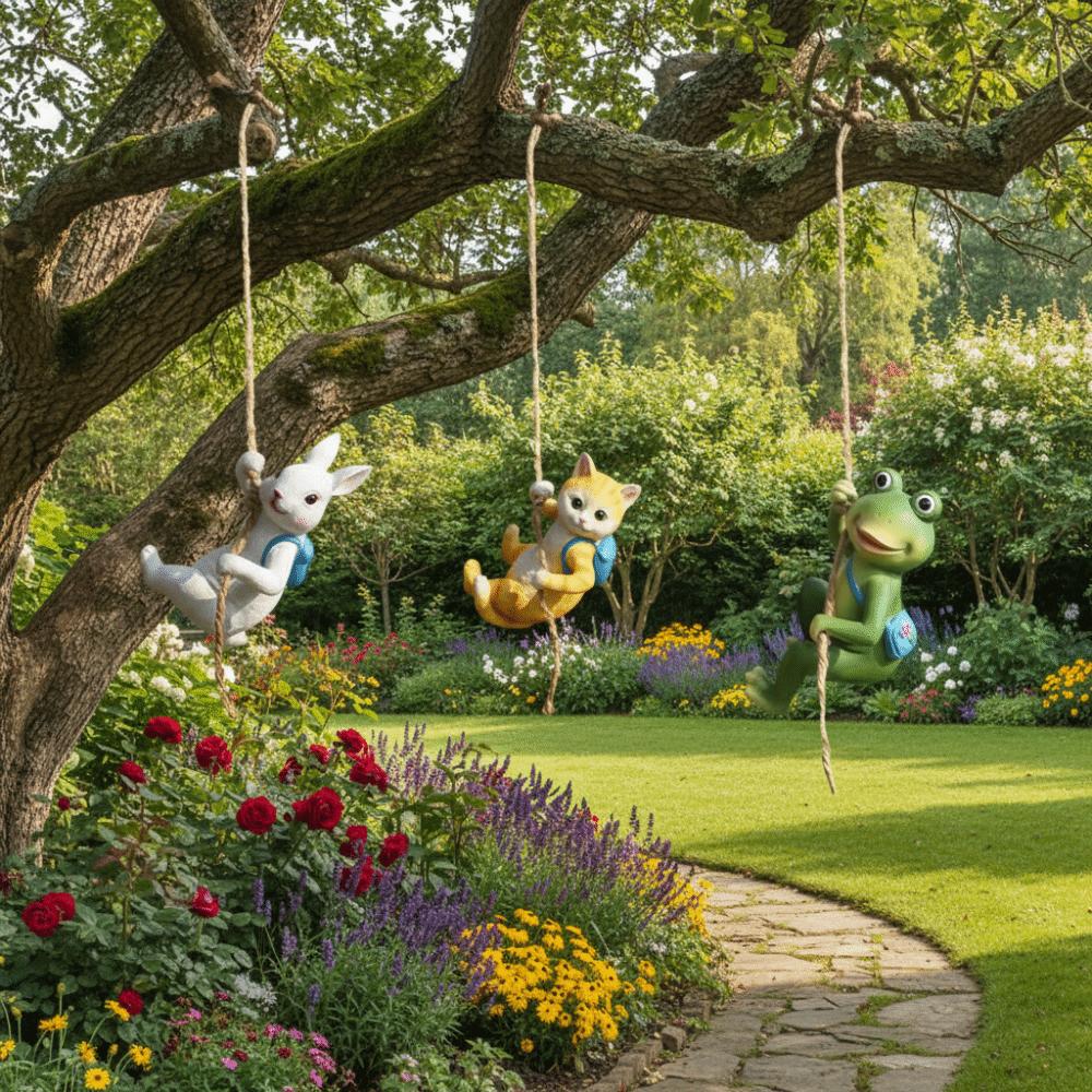 Miniature Size Animal Climbing Ornament Figurine Design Climbing Animal Statue  Balcony Decor