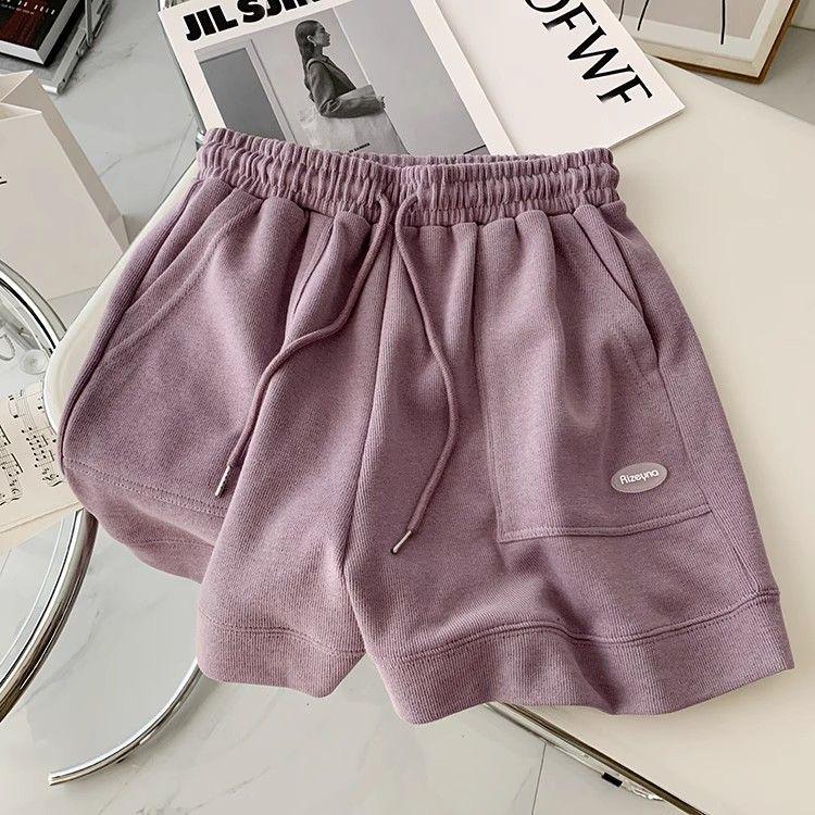 Pantaloni scurți sport de vară pentru femei, cu talie înaltă, croială A: Pantaloni largi casual cu picior lat, model nou 2025.