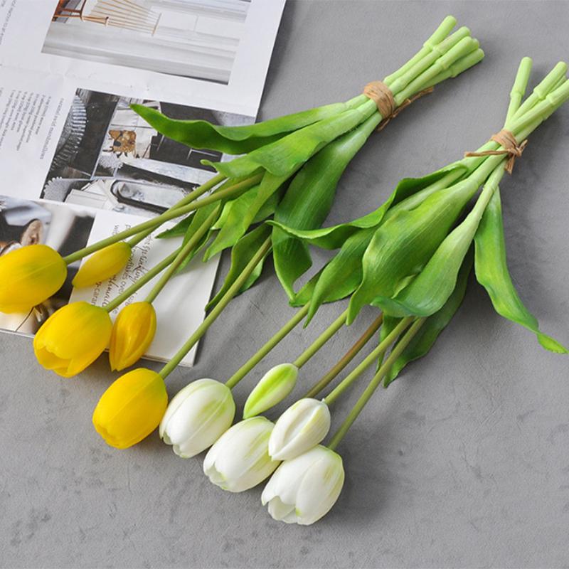 Artificial Flower Tulip High Quality Artificial Flowers Home Room Decor Wedding Mother Valentine Floral Ornaments Holding Flower