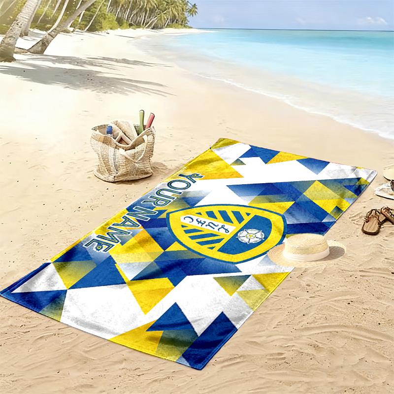 Leeds United FC Print Beach Towel, Large Soft Quick Dry Towel for Beach Camping Swimming