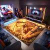 1PC Custom Name Golden Dragon's Majesty Theme Floor Mat Ideal for Living Room, Game Rooms, Office, Bedroom,Floor Mat Playful Design