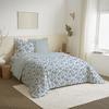 Reversible 4-piece Duvet Cover Set 240 X 220 Cm "Berengere Bleu" for Bed 140 X 190 Cm Pure Cotton