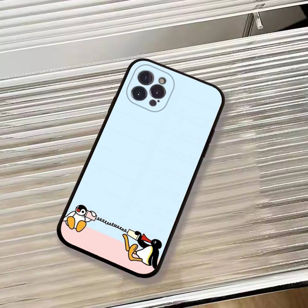 Cute P-Penguin Pingu Phone Case For iPhone 17, 16,15,14,13,12,11 Plus,Pro Max, Others Soft Black Cover