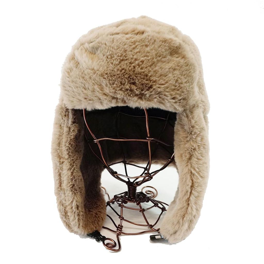 Pilot Cap for Women with Earflaps Free To Hat [Keys] [Brown/Size (up 61cm)]
