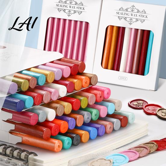 Holiday Card Making Wax 10PCS Sealing Sticks Fine Texture Seal Stamp Kit for Crafts Flexible Decorative Wax Envelope And Craft Decoration Envelopes
