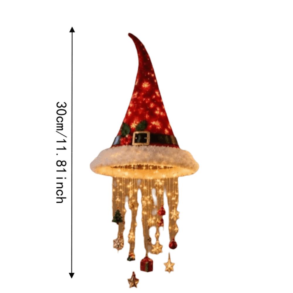 Ornement Chapeau de Noël Suspendu Chapeau de Sorcière en Fer Carillon Suspendu Carillon Éolien Suspendu Décoration d'Entrée de Maison