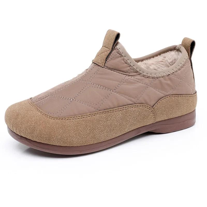 Fashion Snow Boots Women's Autumn and Winter Velvet Women's Cotton Shoes One Pedal Soft-soled Mother Shoes Fashion Casual Shoes