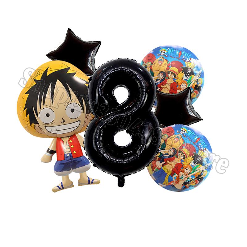 One Pieces Digit 1-10 Balloons Boys Anime Luffy Birthday Decoration Baby Shower Gender Reveal Party Supplies Kids Gift Hot Sales