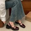 Burgundy French with Skirt Bag Head Sandals Women's Summer Wear 2025 New High-end Thick Heel Heightening Fairy Shoes