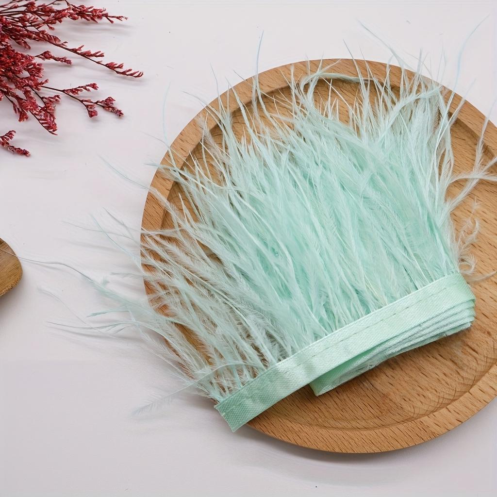 1Meter Real Pink Ostrich Feather Fringe 8-10CM Fluffy Feather Tassel Trim for Clothing Sewing DIY Dress Decoration Accessories
