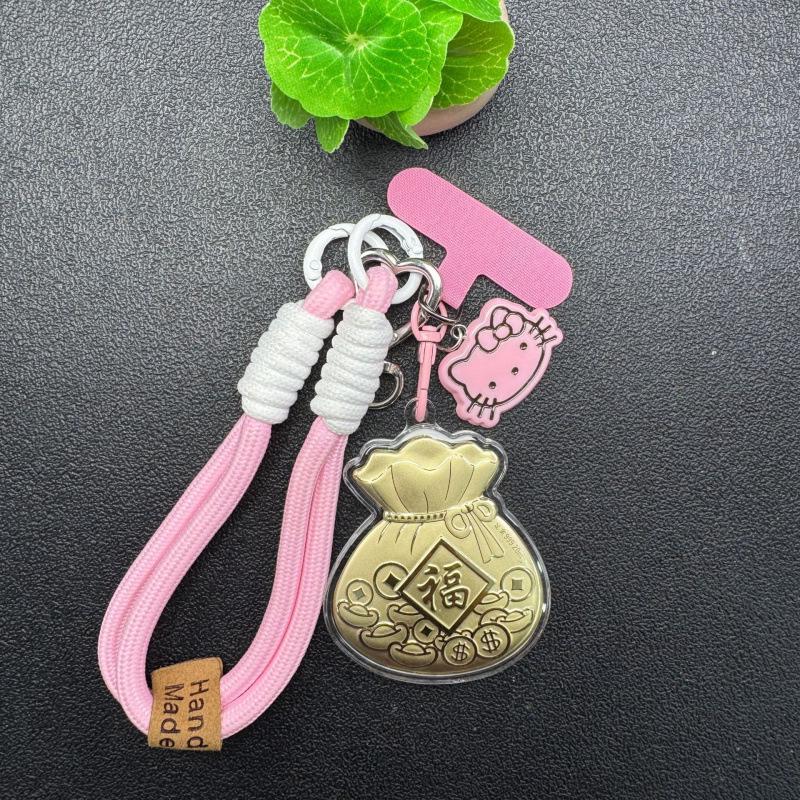 Shuibei Gold Charm: 999 Pure Gold Fortune-Attracting Bag Pendant Keychain Gift for Girlfriend Without Gold