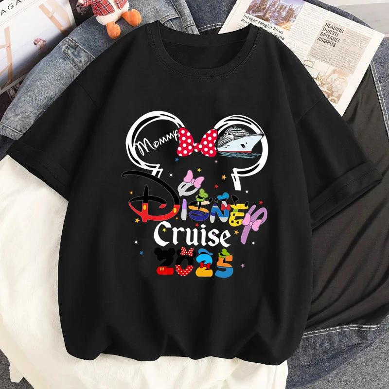 2025 Disney Family Vacation Graphic Printed Tshirt Clothes Summer Women Casual Short Sleeves Streetwear T Shirt Tees Tops